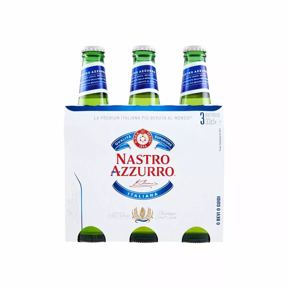 Nastro Azzurro Birra Cl. 33 X 3 3 Nastro Azzurro Birra Cl. 33 X 3