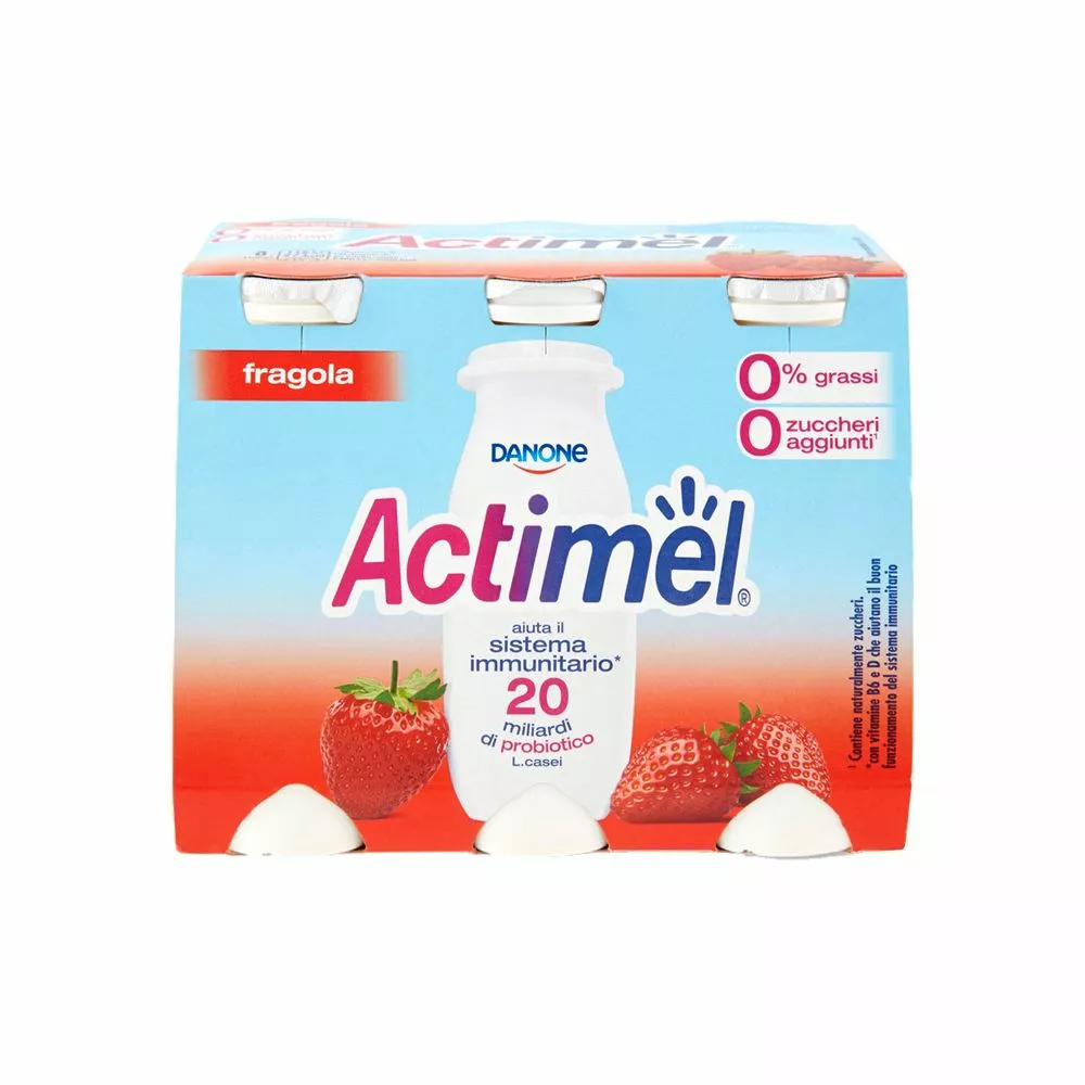 Danone Actimel Yogurt Da Bere Magro 0,1% Alla Fragola Gr. 100 X 6 3 Danone Actimel Yogurt Da Bere Magro 0,1% Alla Fragola Gr. 100 X 6