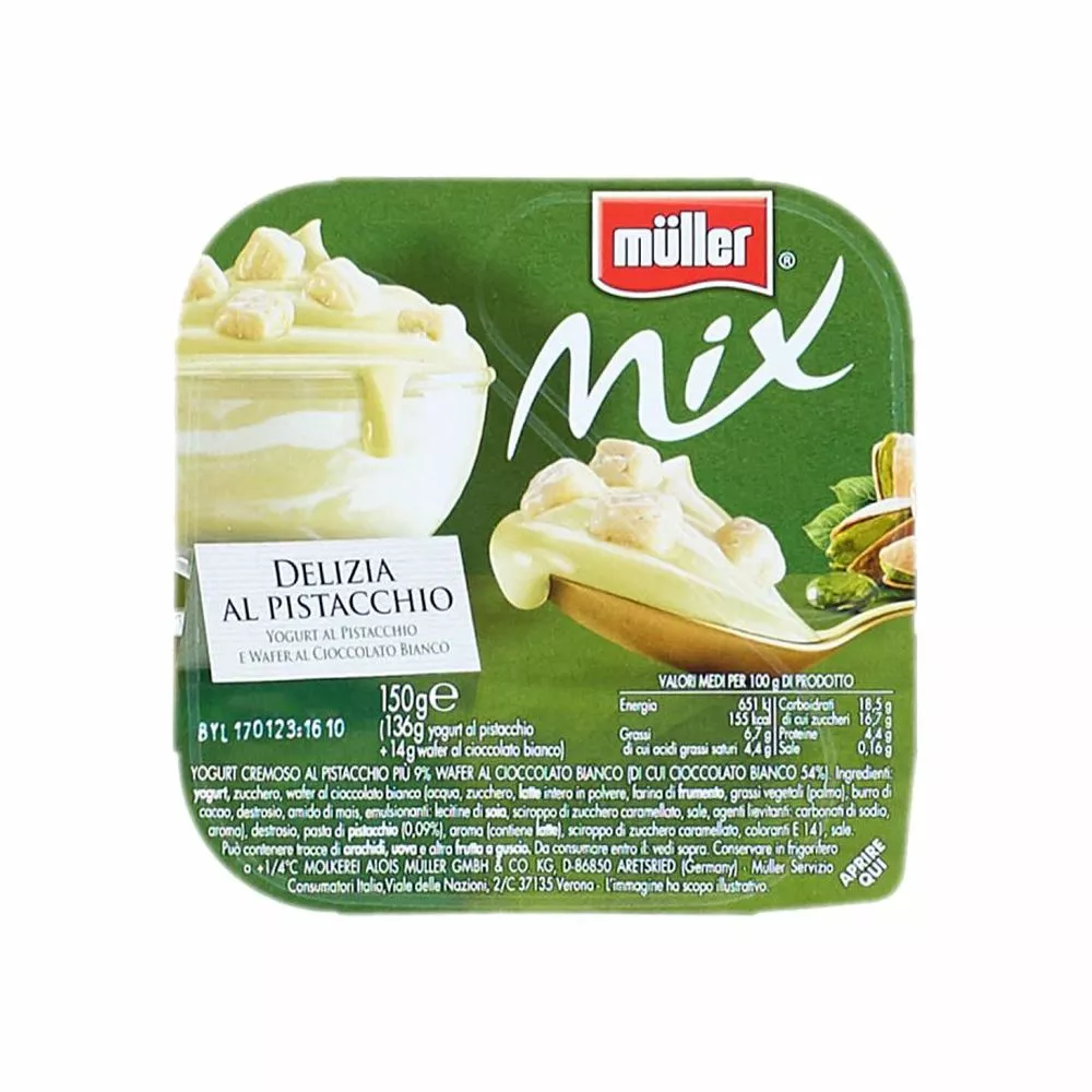 Mueller Müller L'irresistibile Mix Yogurt Al Pistacchio E Mandorle Gr. 150 3 Mueller Müller L'irresistibile Mix Yogurt Al Pistacchio E Mandorle Gr. 150
