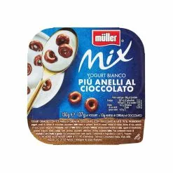 Mueller Müller Mix Yogurt Bianco E Anelli Al Cioccolato Gr. 150