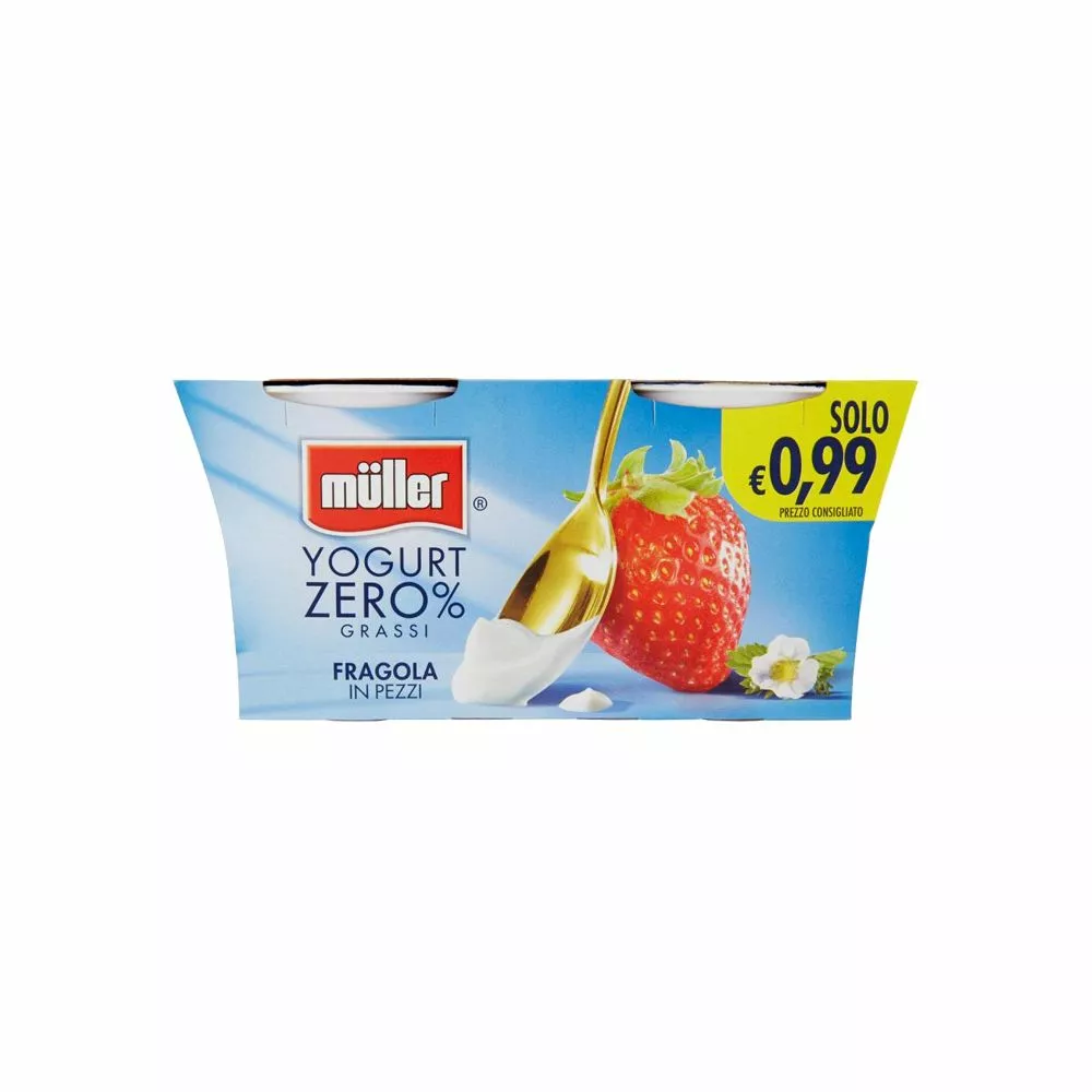 Mueller Müller Zero % Yogurt Magro Cremoso Alla Fragola Gr. 125 X 2 3 Mueller Müller Zero % Yogurt Magro Cremoso Alla Fragola Gr. 125 X 2