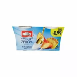 Mueller Müller Zero % Yogurt Magro Cremoso All'ananas E Pesca Gr. 125 X 2