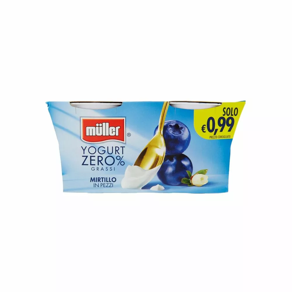 Mueller Müller Zero % Yogurt Magro Cremoso Ai Mirtilli Gr. 125 X 2 3 Mueller Müller Zero % Yogurt Magro Cremoso Ai Mirtilli Gr. 125 X 2