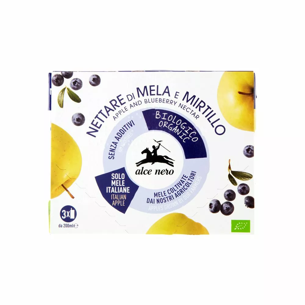 Alce Nero Nettare Di Mele E Mirtillo Bio Ml. 200 X 3 3 Alce Nero Nettare Di Mele E Mirtillo Bio Ml. 200 X 3
