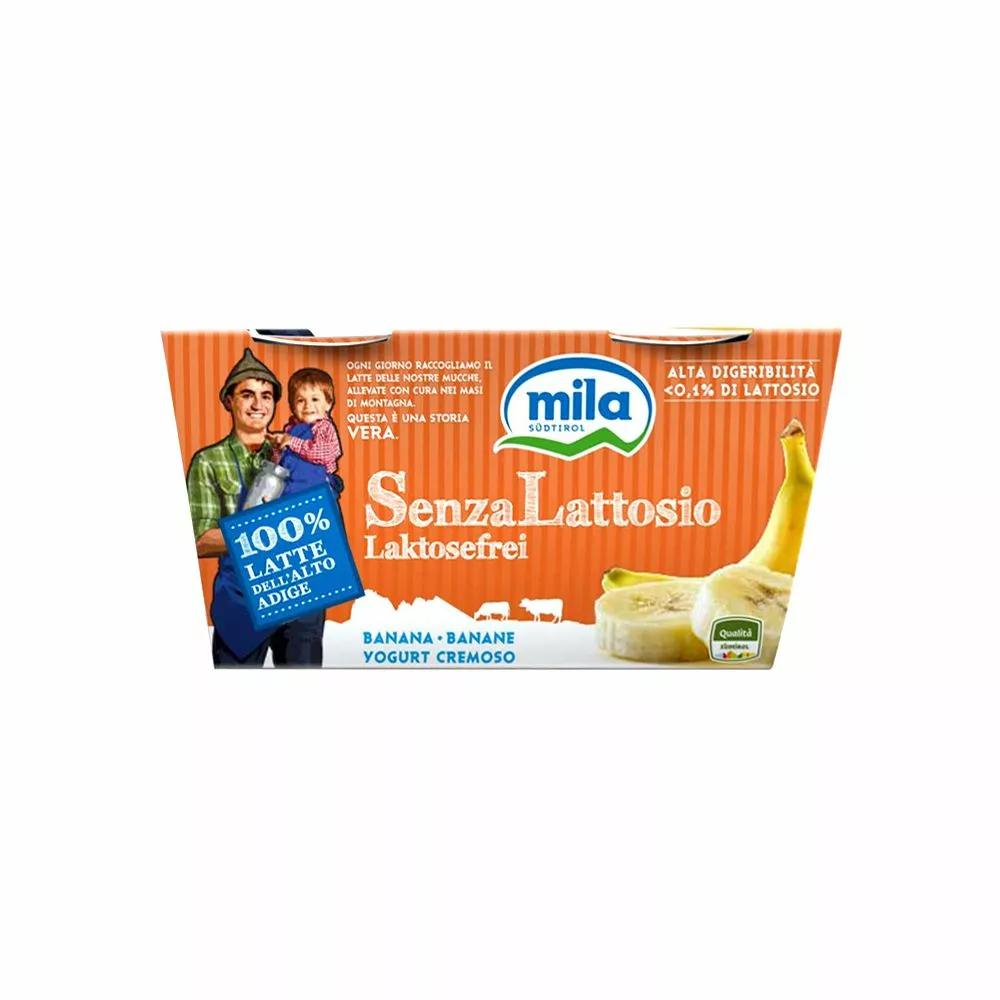 Mila Yogurt Alla Banana Senza Lattosio Gr. 125 X 2 3 Mila Yogurt Alla Banana Senza Lattosio Gr. 125 X 2